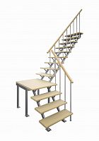 Г-образная комбинированная лестница ЛПД-05-3