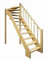 Г-образная деревянная лестница ЛДП-715 (Высота 2677-2900 мм)