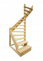 П-образная деревянная лестница ЛПД-01 (универсальная, поворот 180, полный комплект)