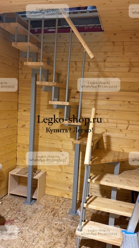 Малогабаритная модульная Г-образная лестница КВМ-Г-6 (3150 мм) фото 35