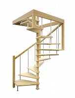 Винтовая деревянная лестница Короб-3М 360 (универсальная, поворот 360, полный комплект)