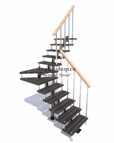 Малогабаритная модульная Г-образная лестница КВМ-Г-4 (2700 мм) фото 16