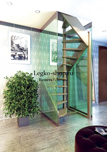 Винтовая деревянная лестница Винт-3М 360 (универсальная, поворот 360, полный комплект) фото 2