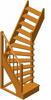 Г-образная деревянная лестница ЛПД-91-3 (Проём 1390х780)